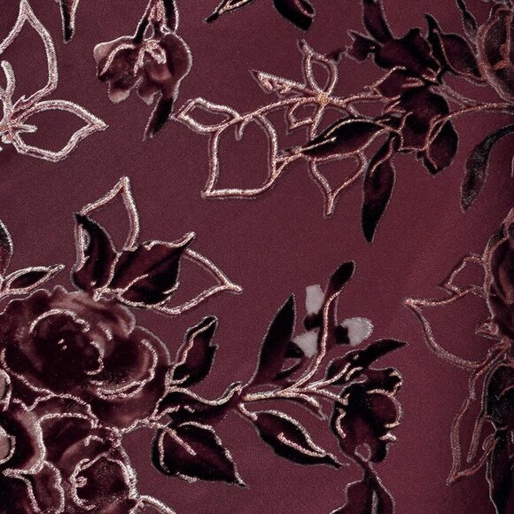 NWT Lulus Embrace Me Burgundy Floral Velvet Cowl Neck Maxi Slip Dress​ - Picture 5 of 8